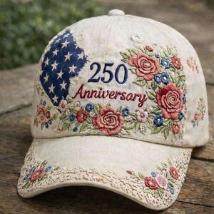 Baseball Cap 250th Anniversary Floral - Cream 🇺🇸💐